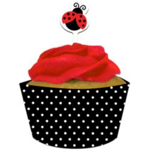 Ladybug Cupcake Papers and Pixs Combo - Click Image to Close